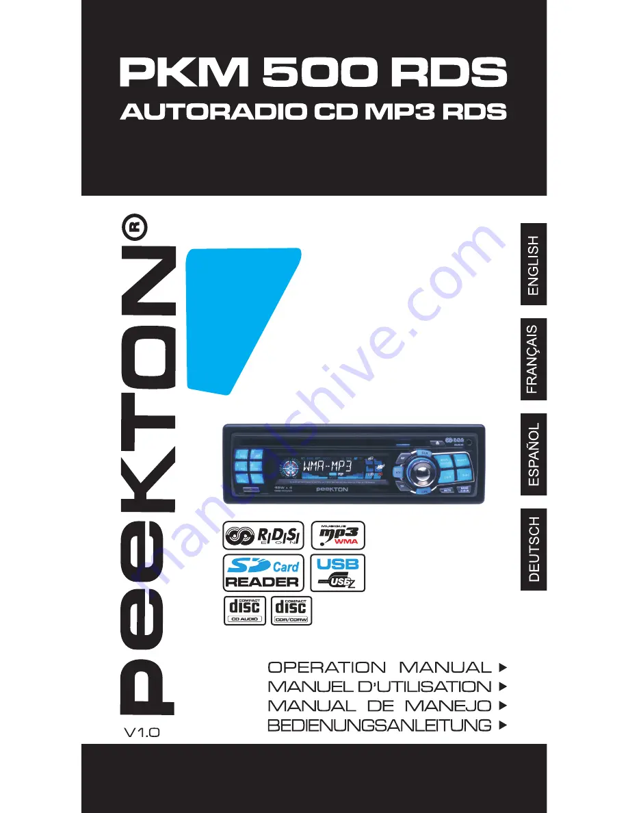 PEEKTON PKM500 RDS Manual Download Page 1