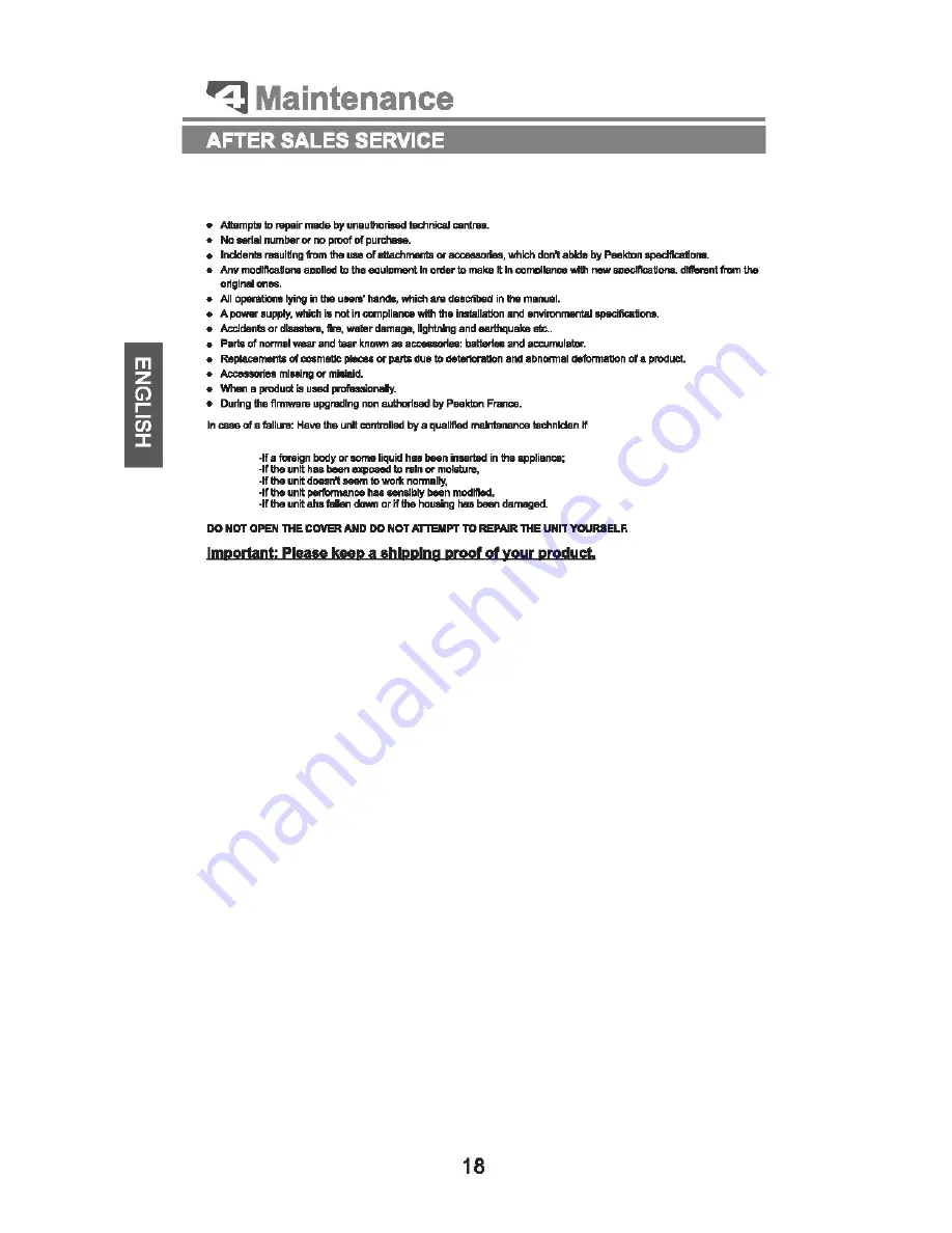 PEEKTON PKM500 RDS Manual Download Page 19