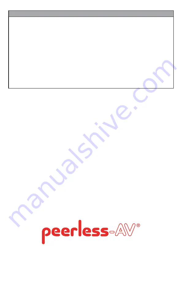 peerless-AV ACC-BPR Manual Download Page 20