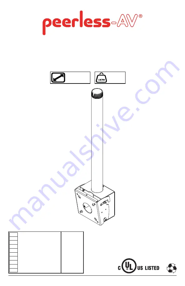 peerless-AV PLCM-1 Manual Download Page 1