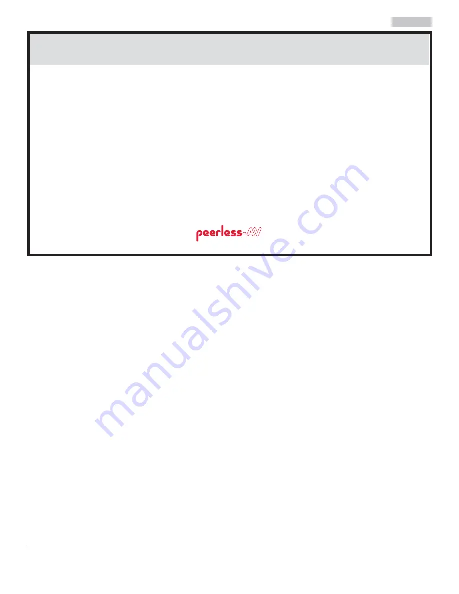 PEERLESS PARAMOUNT PT632  and assembly Installation And Assembly Manual Download Page 26