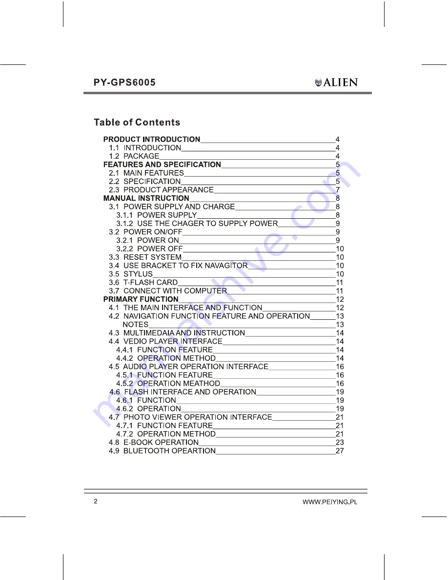 Peiying PY-GPS6005 Alien Скачать руководство пользователя страница 4