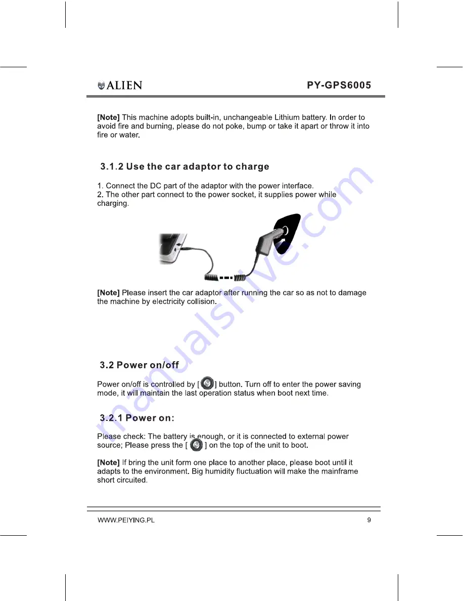 Peiying PY-GPS6005 Alien Скачать руководство пользователя страница 11
