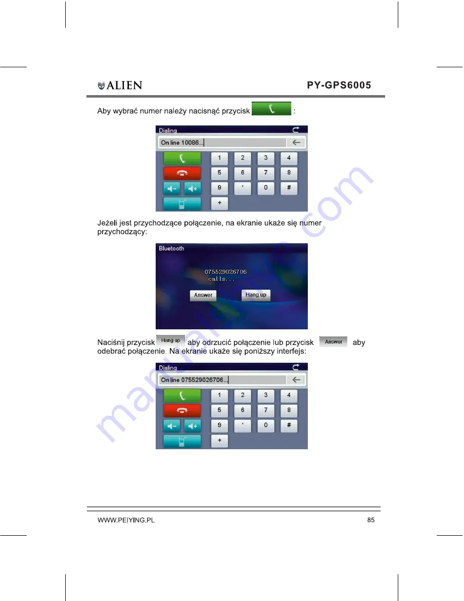 Peiying PY-GPS6005 Alien Скачать руководство пользователя страница 87