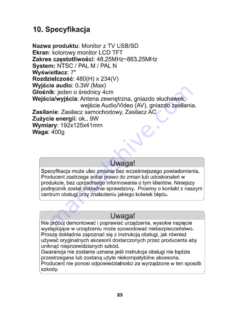 Peiying PY-HR7889 Скачать руководство пользователя страница 24