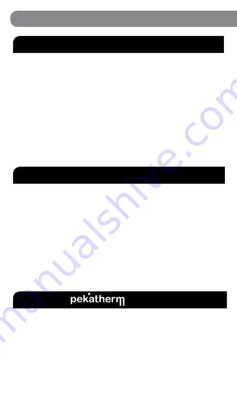 Pekatherm UP105 Operating Instructions Manual Download Page 12