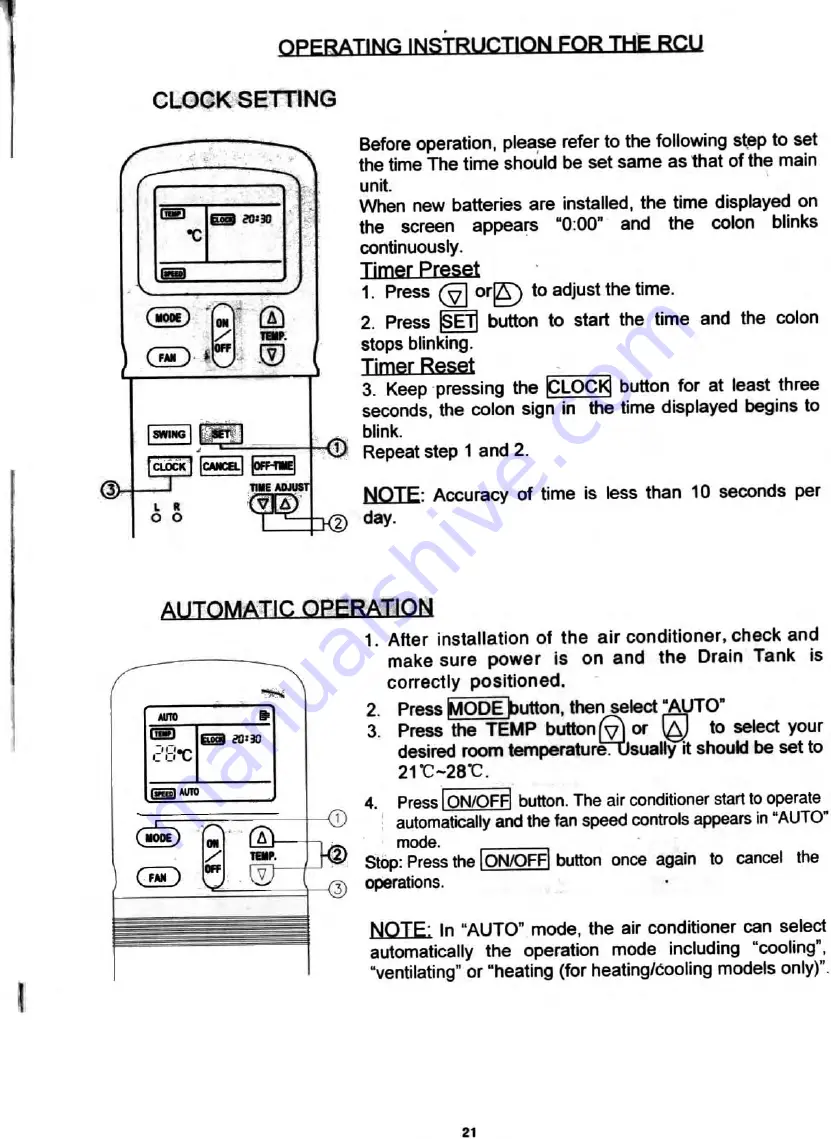 Pelonis KCD25Y1 Instruction Manual Download Page 22