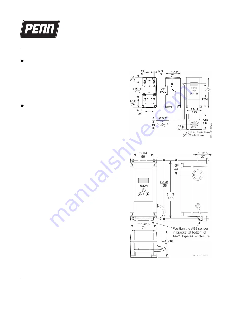 Penn A421 Series Installation Manual Download Page 1