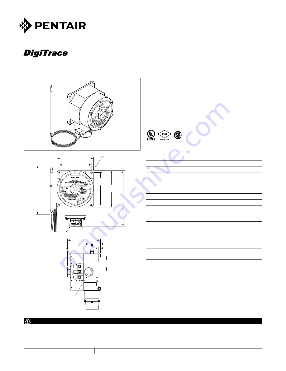 Pentair Digitrace E507S-LS Installation Instructions Download Page 1