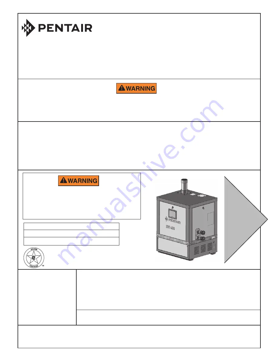 Pentair ETi 400 Installation And User Manual Download Page 1