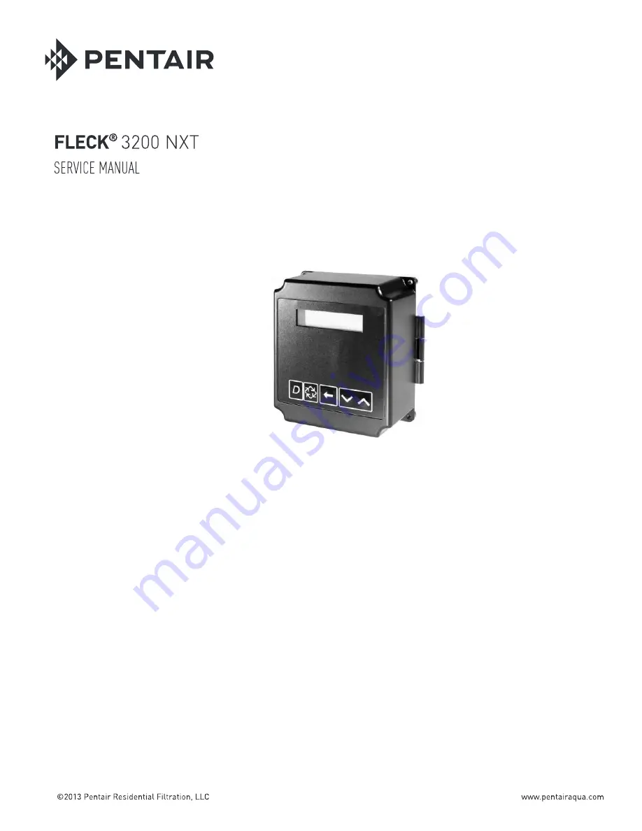 Pentair FLECK 3200 NXT Service Manual Download Page 1