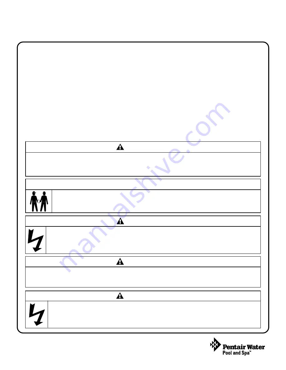 Pentair Hydrel Fixture Housing Repair Instructions Download Page 1