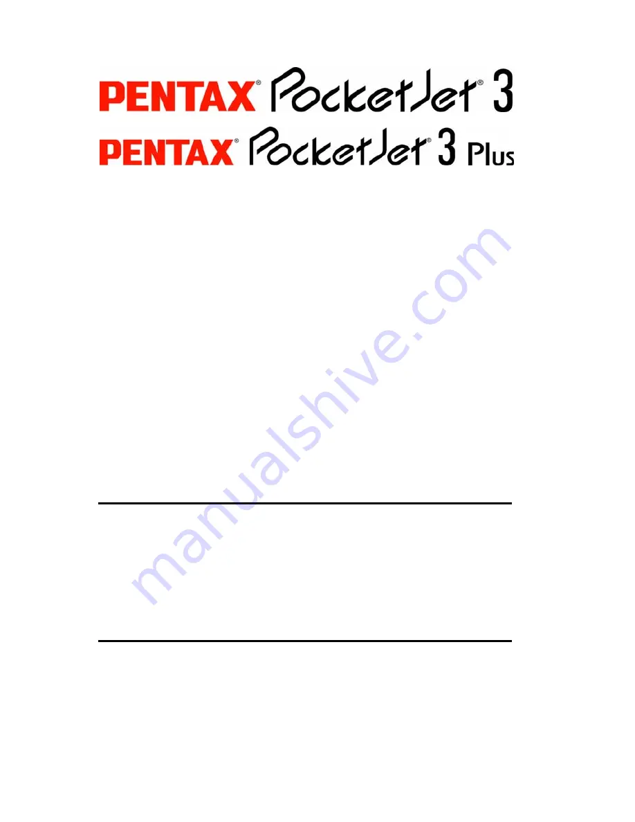 Pentax 205571 - PocketJet 3 Plus B/W Direct Thermal Printer Скачать руководство пользователя страница 98