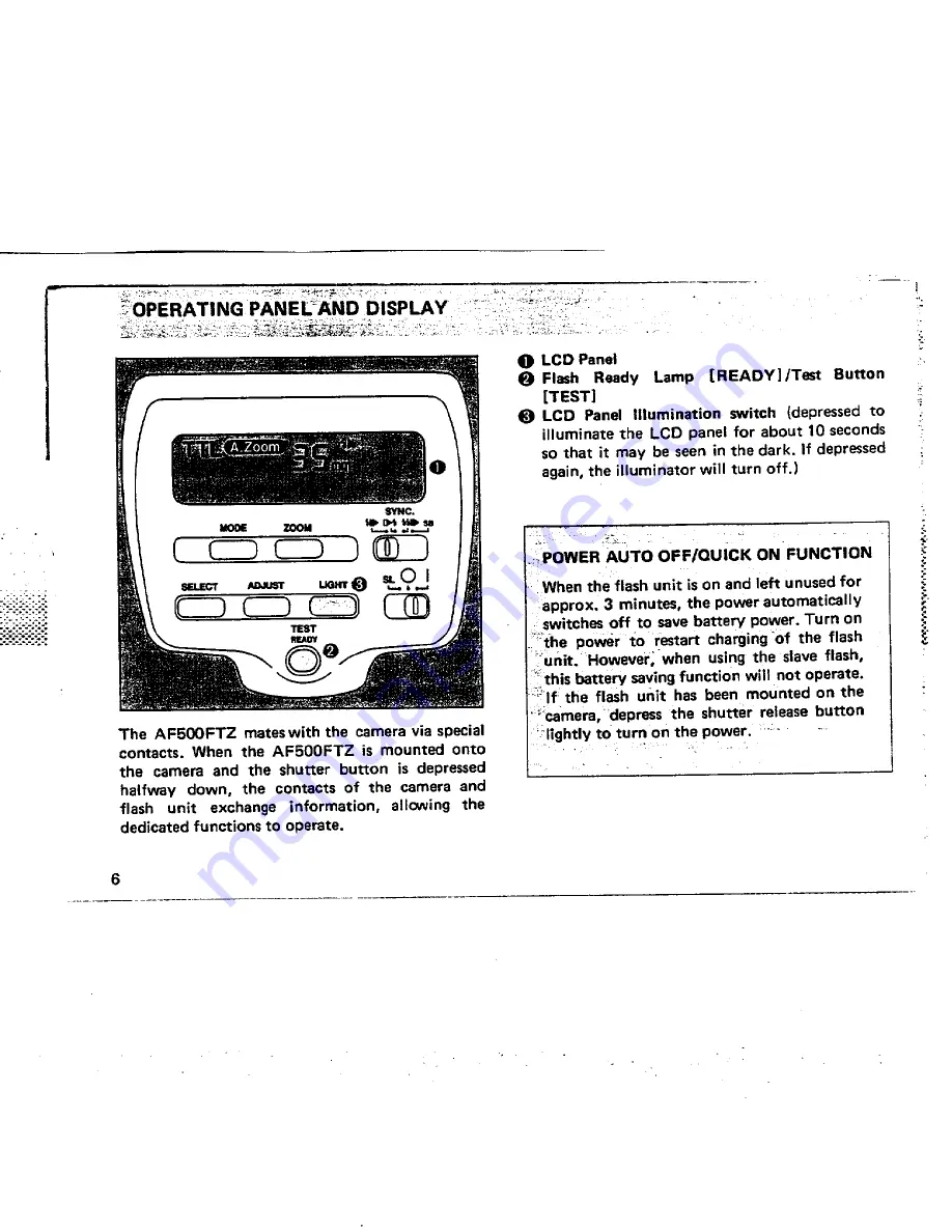 Pentax 500FTZ - AF - Hot-shoe clip-on Flash Operation Manual Download Page 8