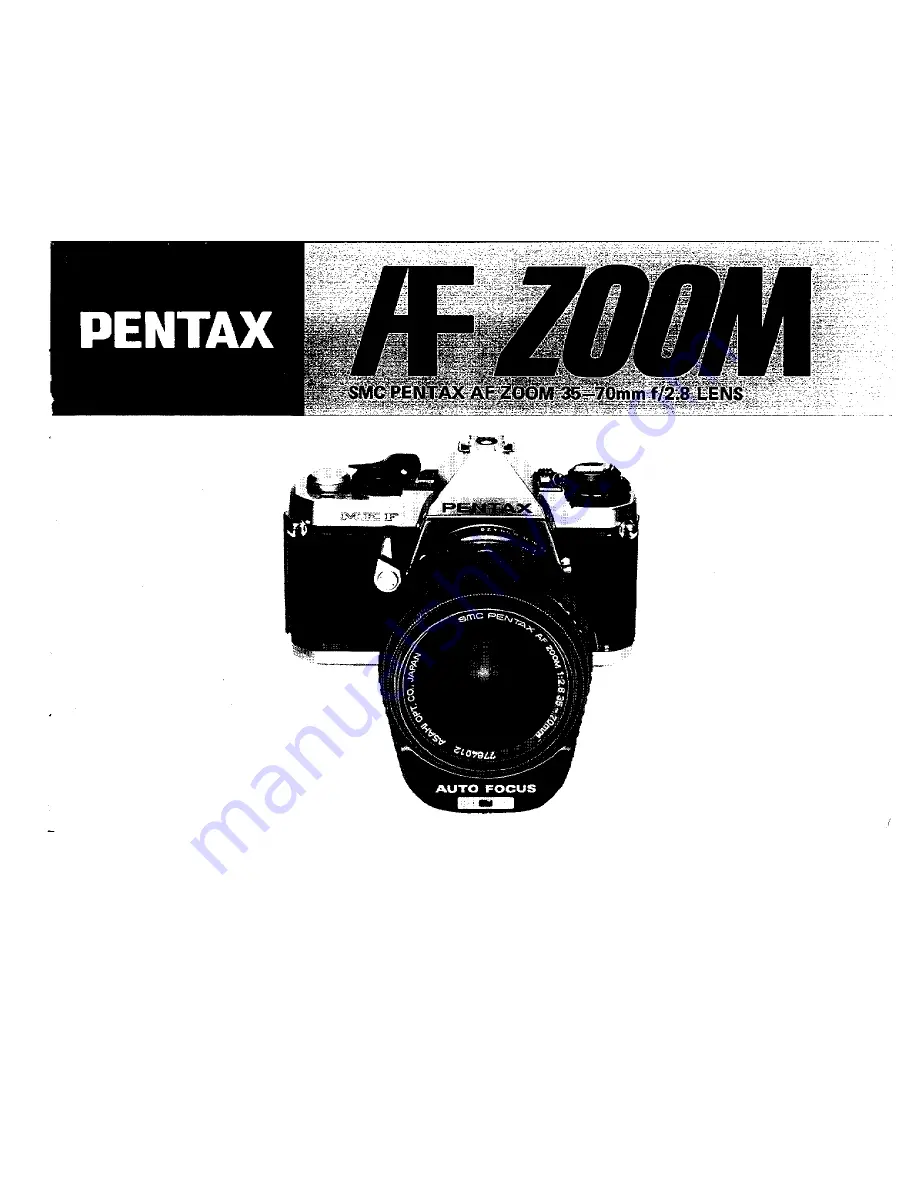 Pentax AF Zoom 35-70mm f/2.8s Operating Manual Download Page 1