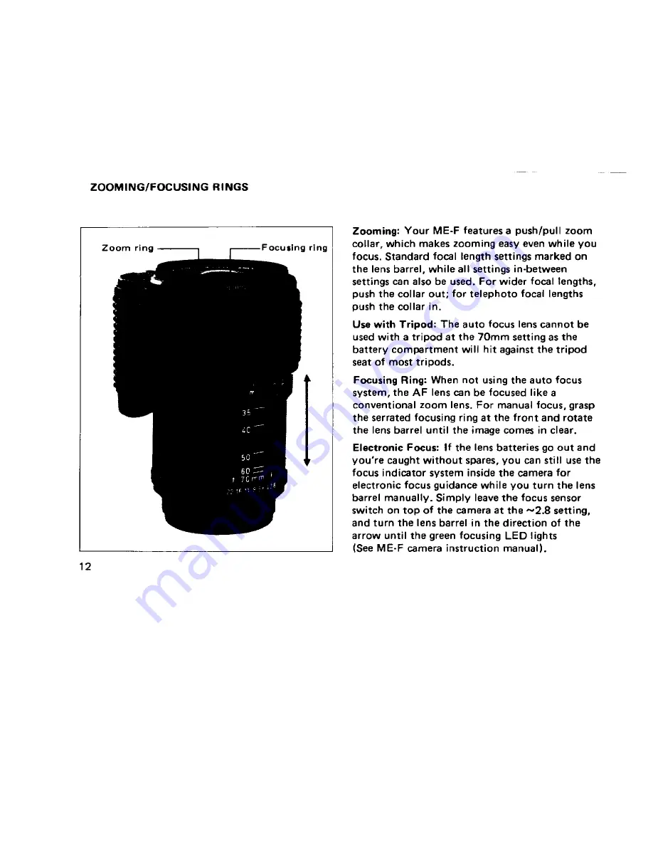 Pentax AF Zoom 35-70mm f/2.8s Operating Manual Download Page 14