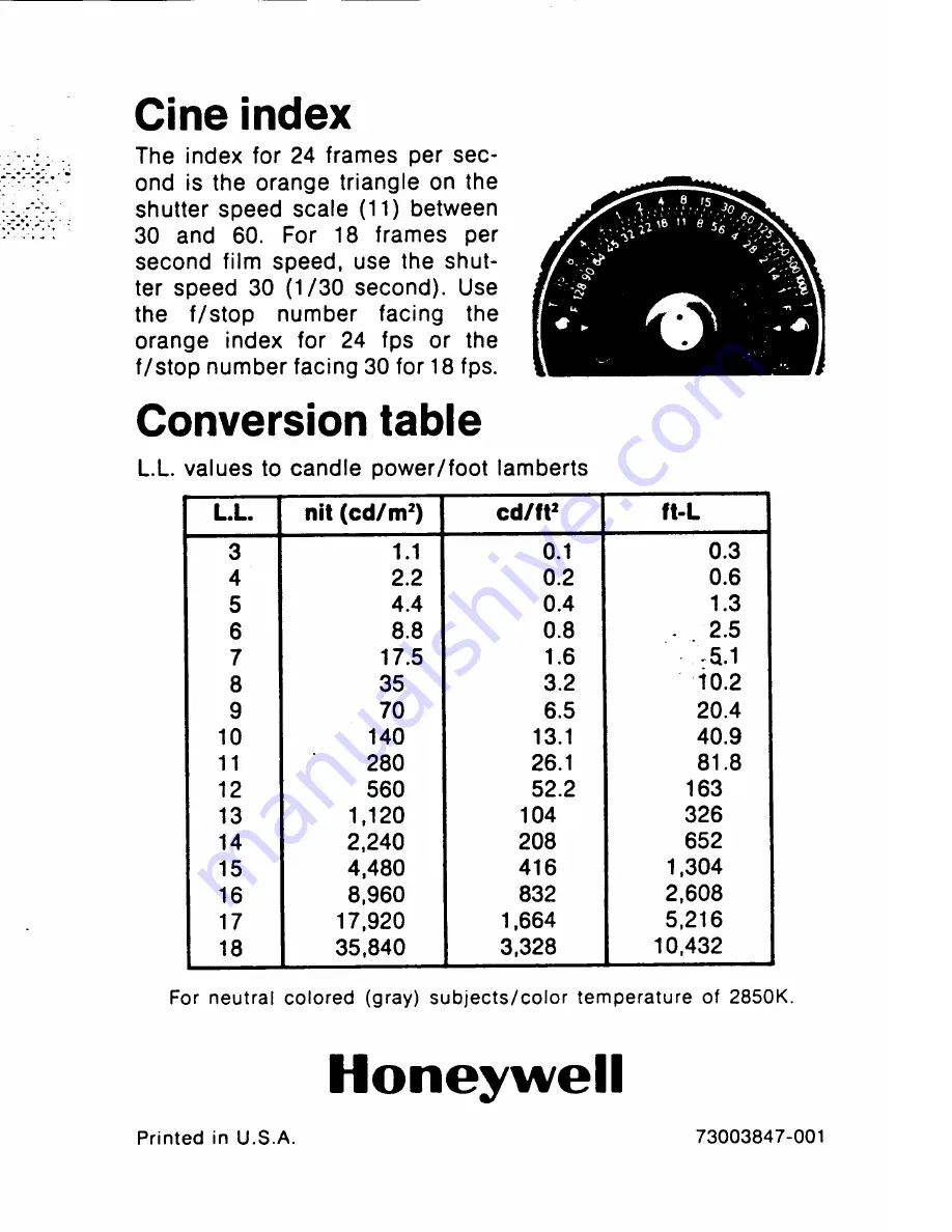 Pentax Honeywell 1/21 Degree Spotmeter Скачать руководство пользователя страница 8