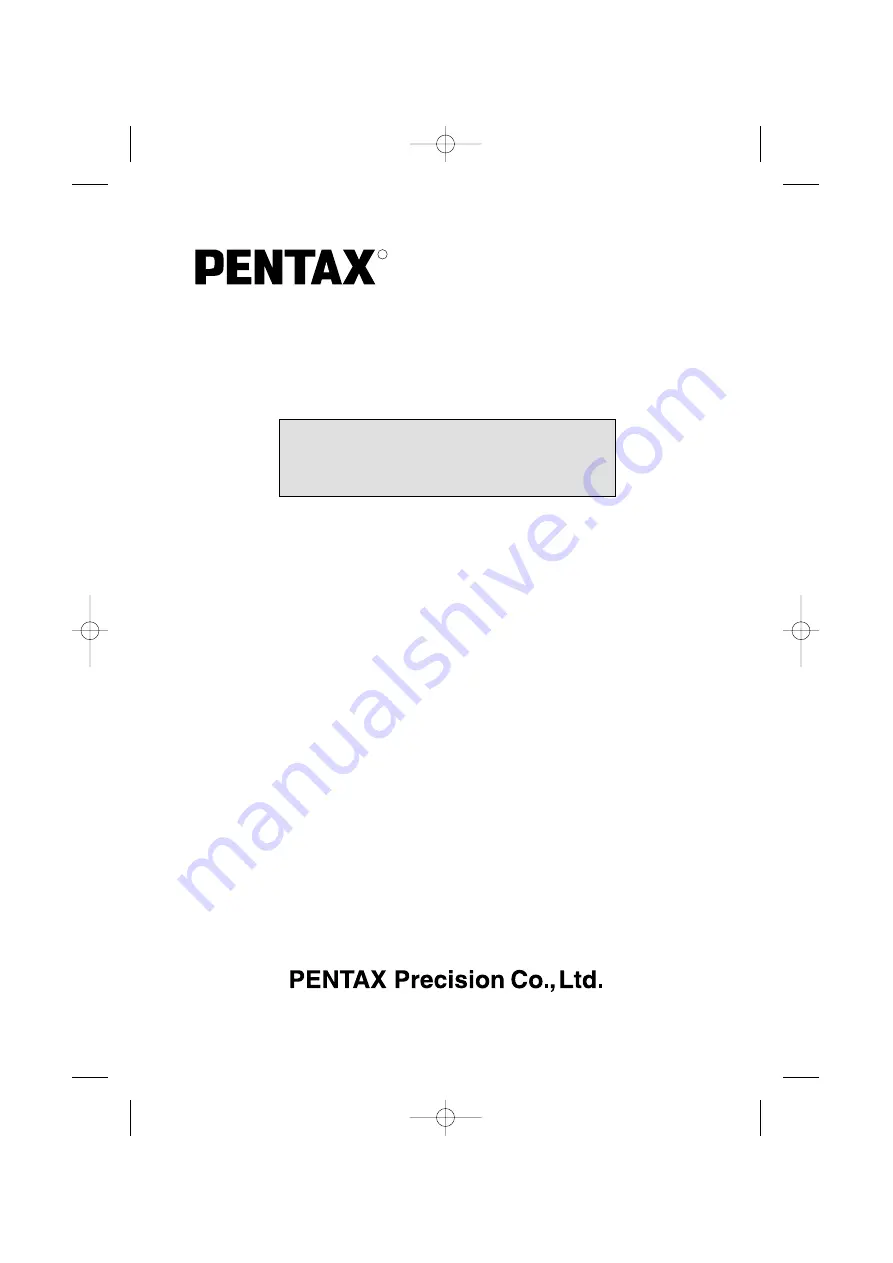 Pentax R-315 Instruction Manual Download Page 1