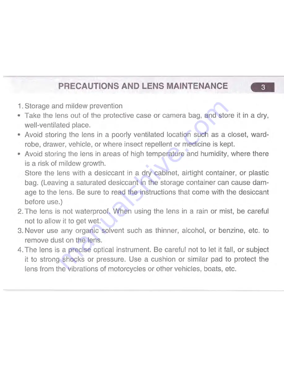 Pentax smc Pentax-FA Operating Manual Download Page 5