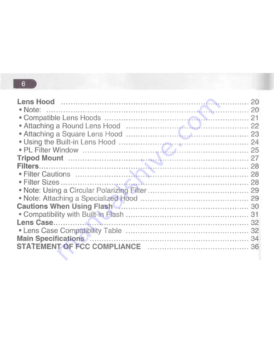 Pentax smc Pentax-FA Operating Manual Download Page 8