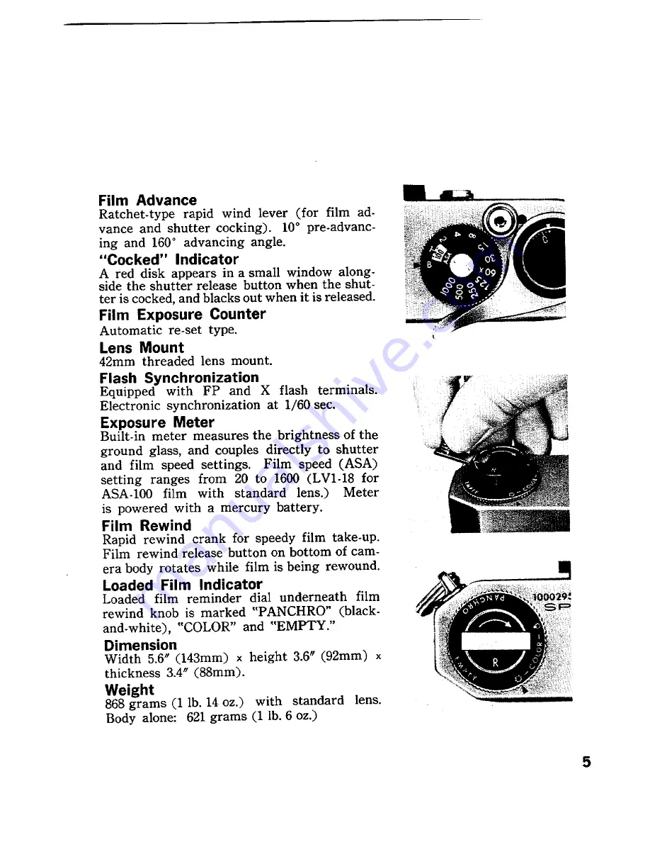 Pentax Spotmatic Operating Manual Download Page 7