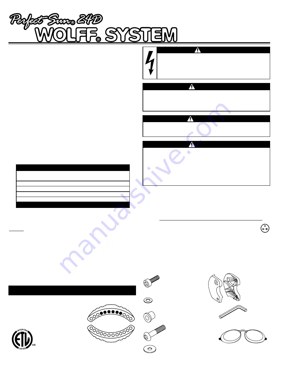 Perfect Sun WOLFF 24D Quick Start Manual Download Page 1