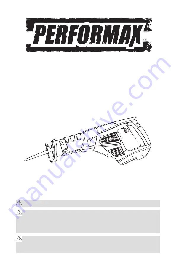 Performax 241-0932 Operator'S Manual Download Page 1