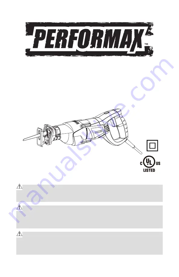 Performax 241-0988 Operating Manual Download Page 1