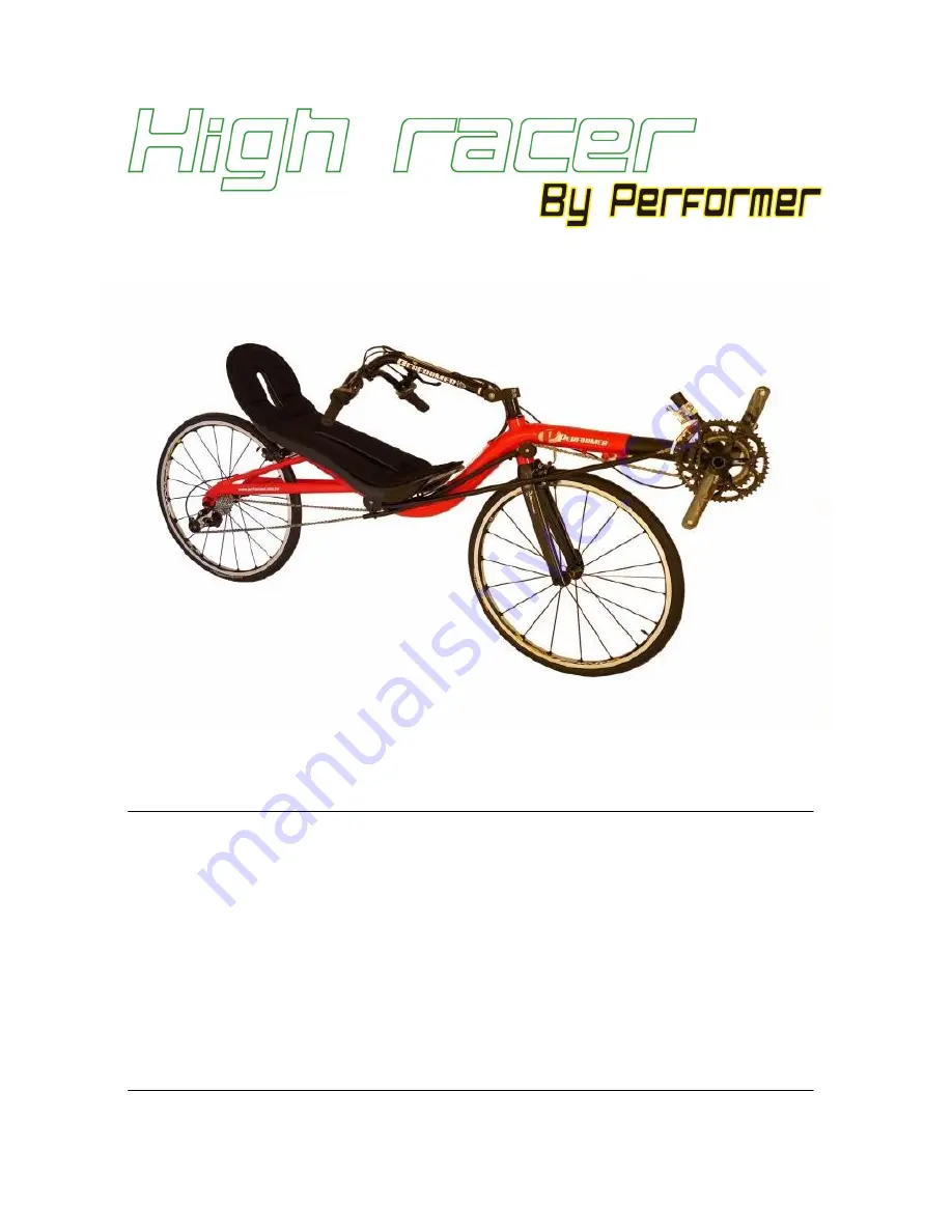 Performer High Racer Скачать руководство пользователя страница 1