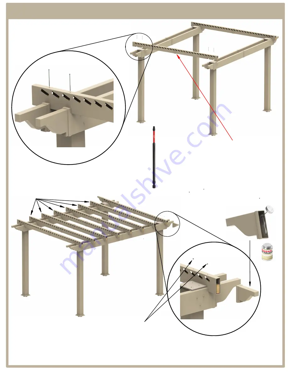 Pergola kits USA NEWPORT PERGOLA KIT Assembly Manual Download Page 8