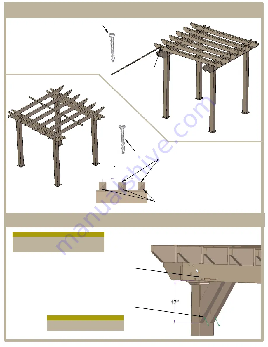 Pergola kits USA NEWPORT PERGOLA KIT Assembly Manual Download Page 9