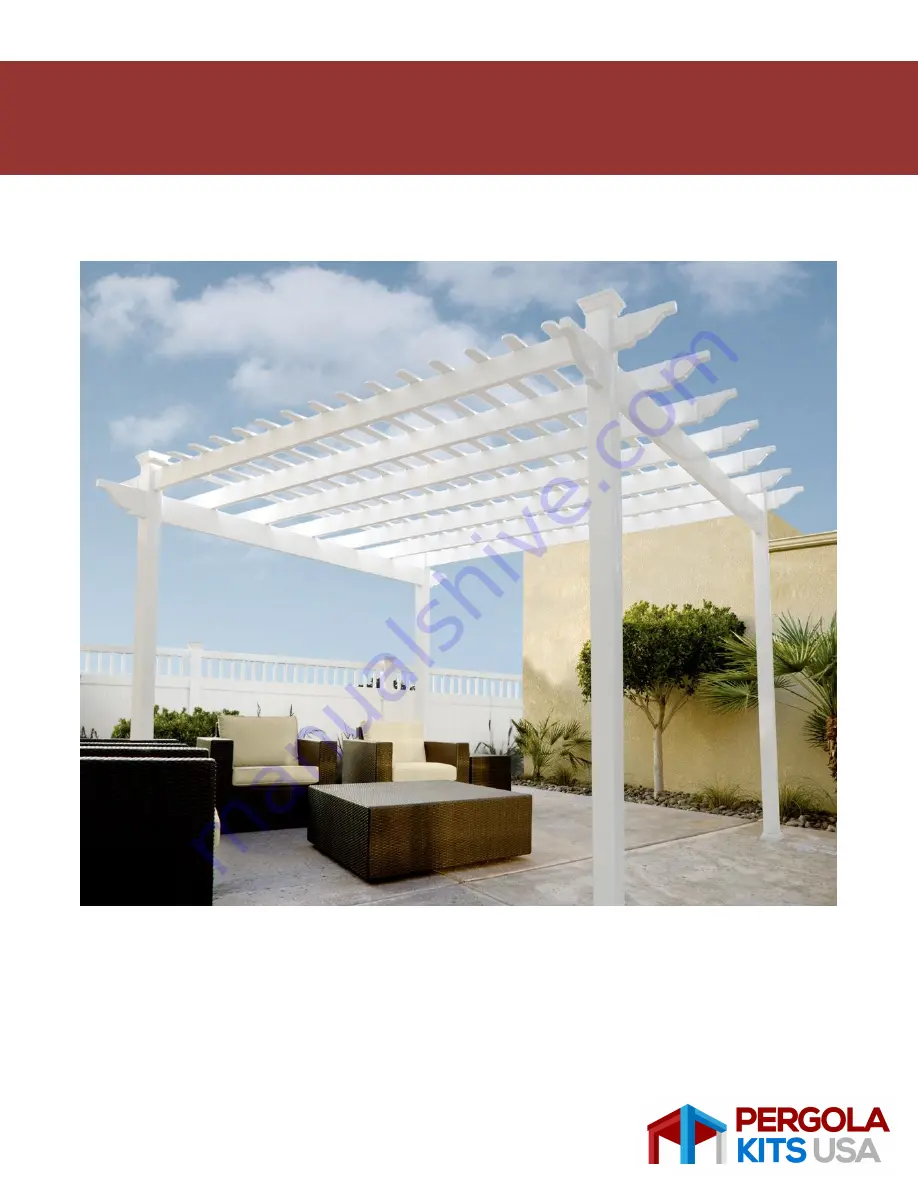 Pergola kits USA Single-Beam Free-Standing Pergola Installation Manual Download Page 1