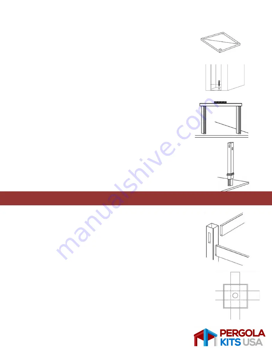 Pergola kits USA Single-Beam Free-Standing Pergola Installation Manual Download Page 5