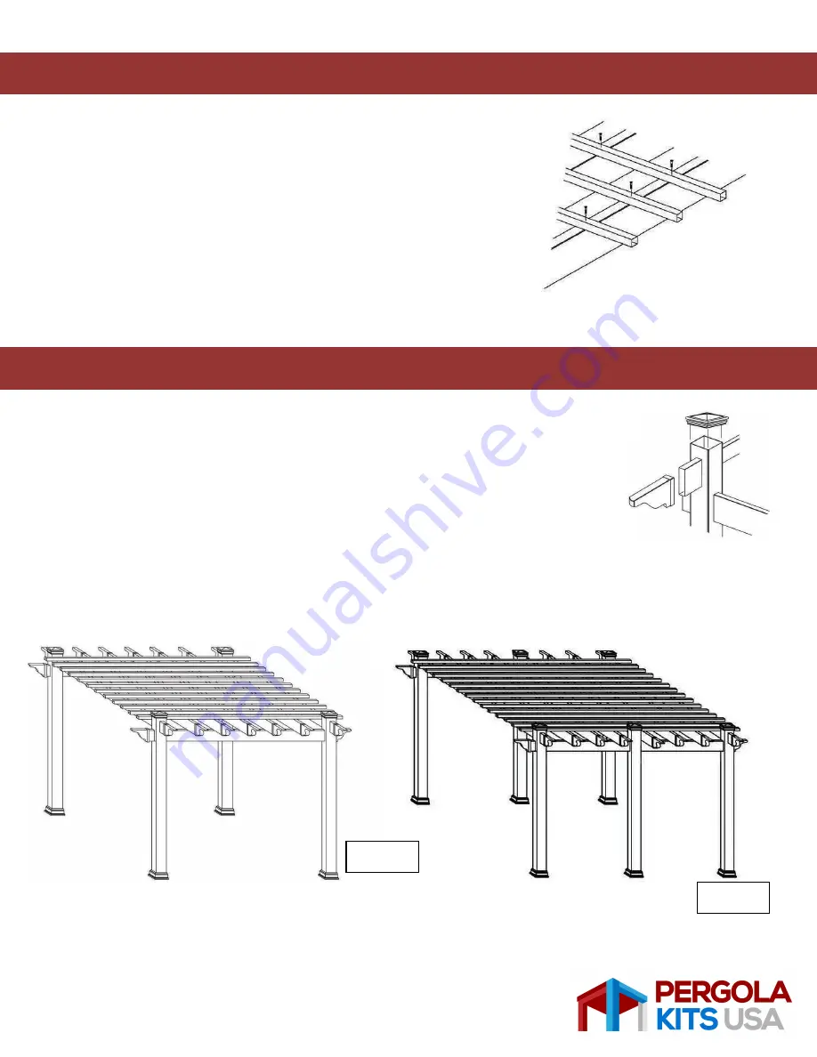 Pergola kits USA Single-Beam Free-Standing Pergola Installation Manual Download Page 6