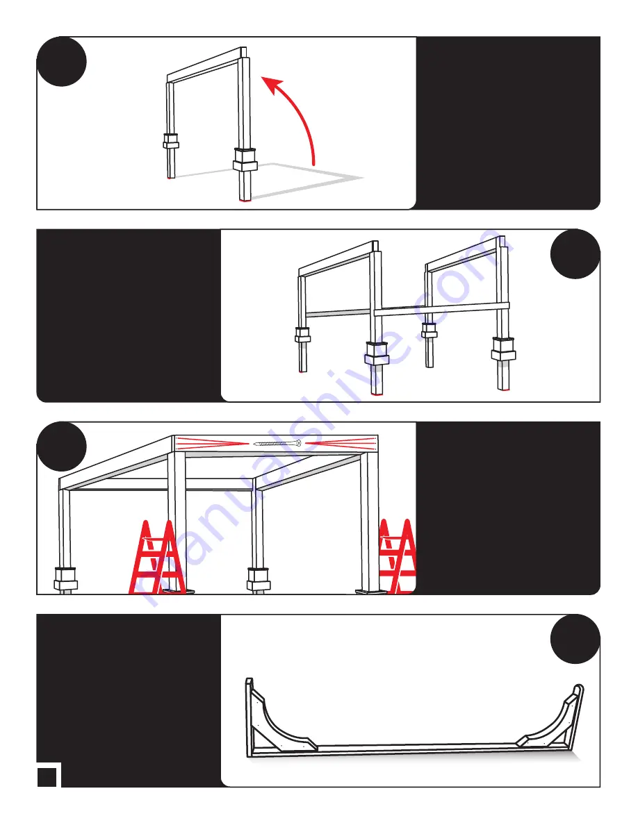 Pergola kits USA WOOD GABLE ROOF PAVILION Assembly Manual Download Page 6