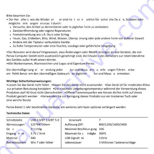 perixx PERIMICE-803 User Manual Download Page 8