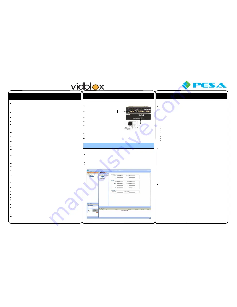 PESA vidblox SL-3G TX Quick Start Manual Download Page 2