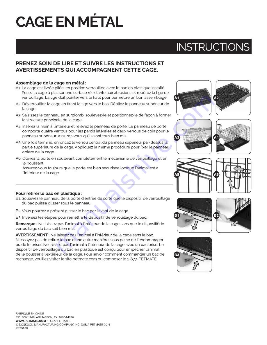 Petmate WIRE CRATE Скачать руководство пользователя страница 3