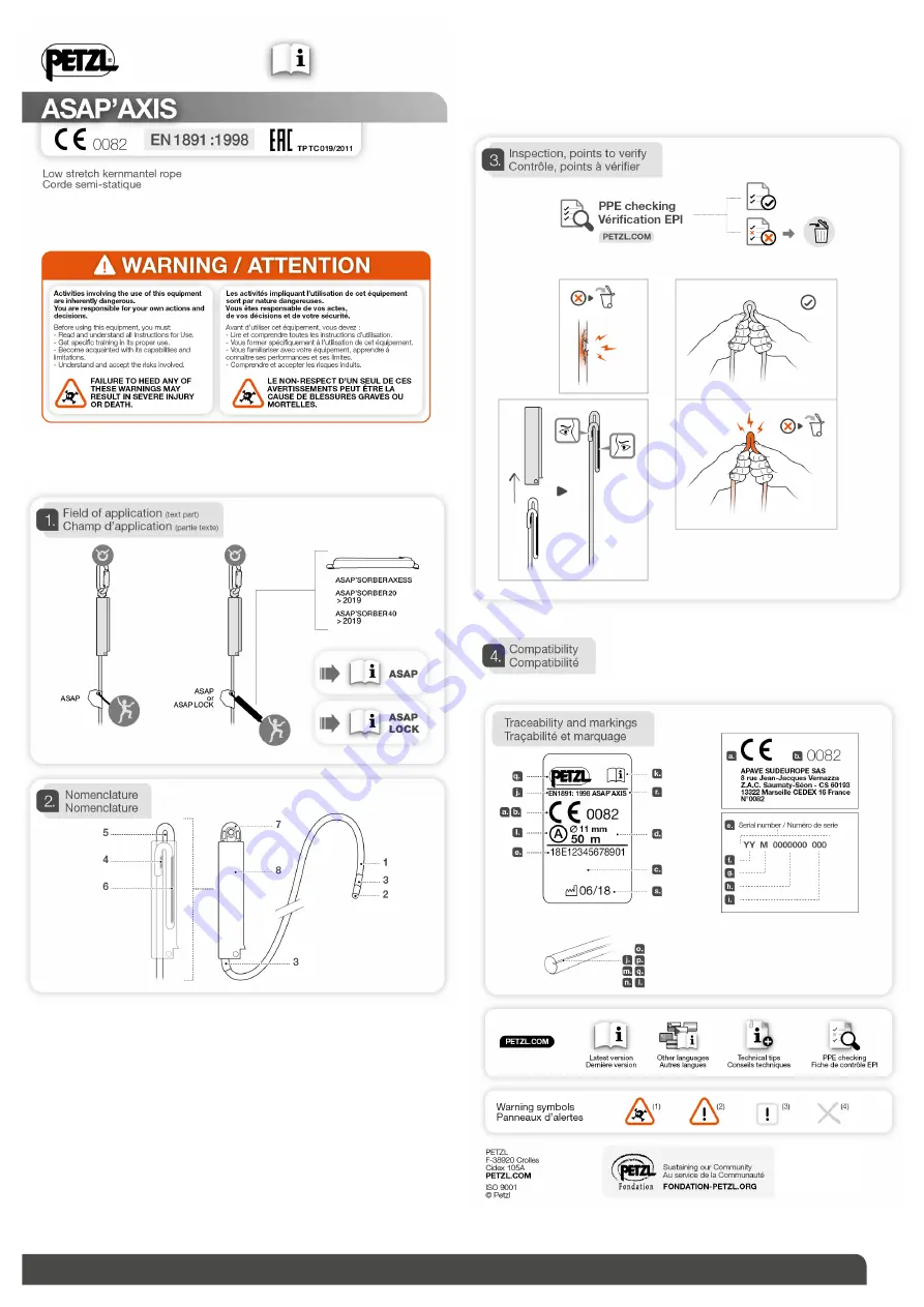 Petzl ASAP'AXIS Скачать руководство пользователя страница 1