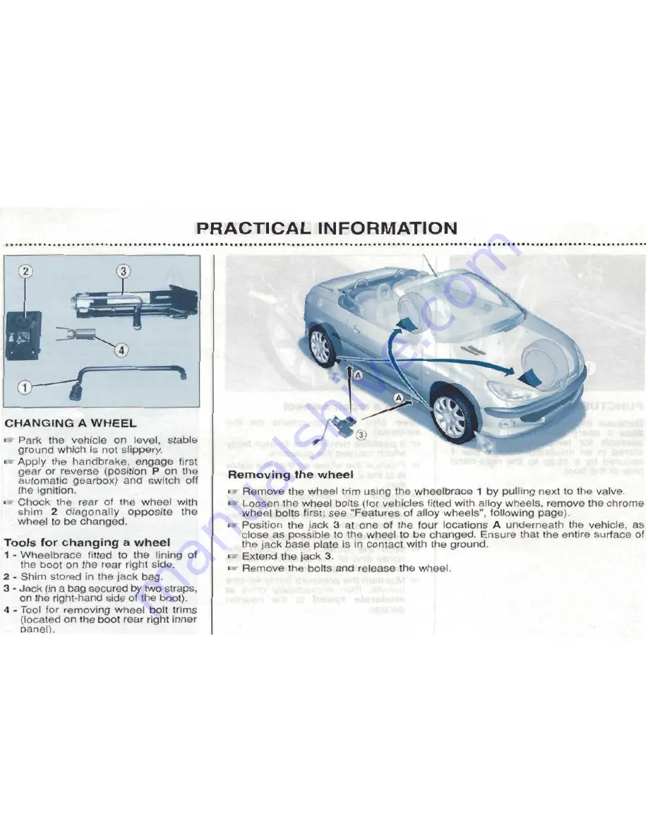 PEUGEOT 206 CC Скачать руководство пользователя страница 99