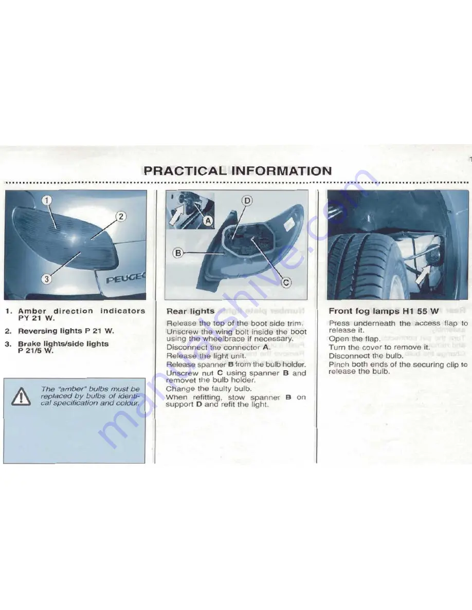 PEUGEOT 206 CC Handbook Download Page 105