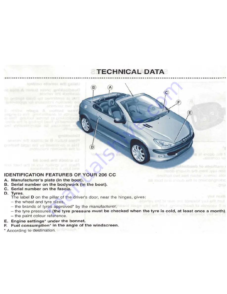 PEUGEOT 206 CC Handbook Download Page 122