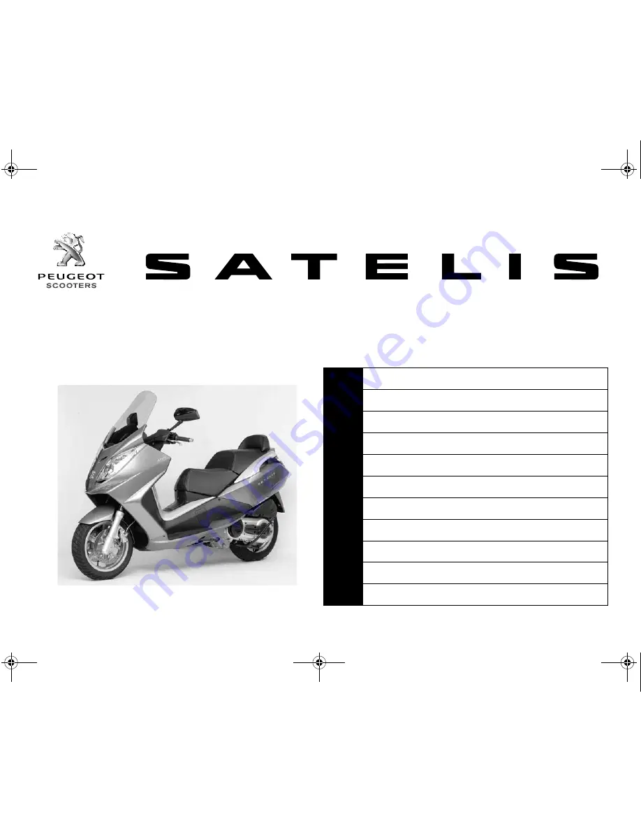 PEUGEOT satelis 125 cc Owner'S Manual Download Page 1