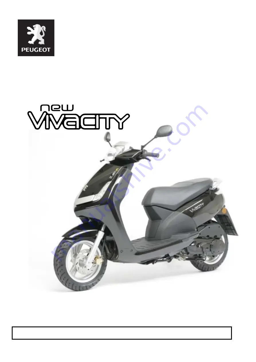 PEUGEOT Vivacity 50 CC 2 Stroke Technical Training Manual Download Page 1