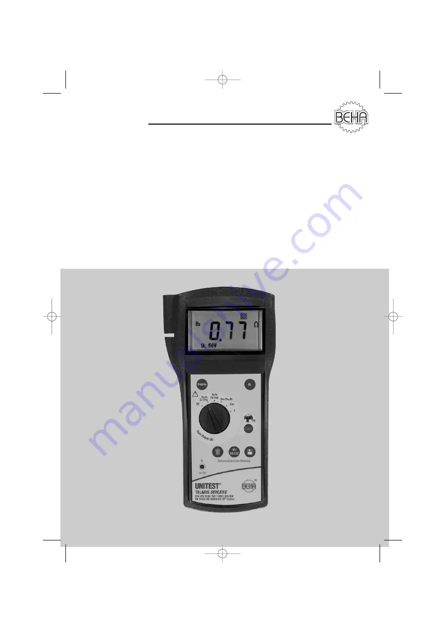 PEWA BEHA UNITEST TELARIS SCHLEIFE Instruction Manual Download Page 52