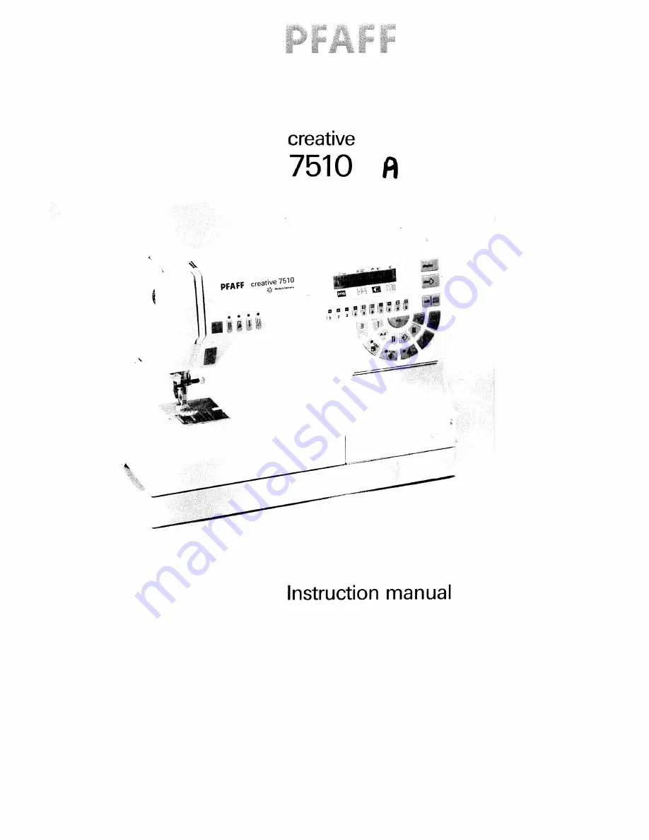 Pfaff Creative 7510 A Скачать руководство пользователя страница 1