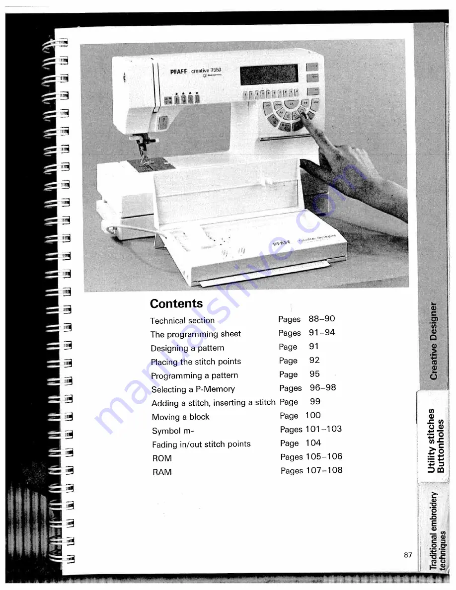 Pfaff Creative 7550 Скачать руководство пользователя страница 87