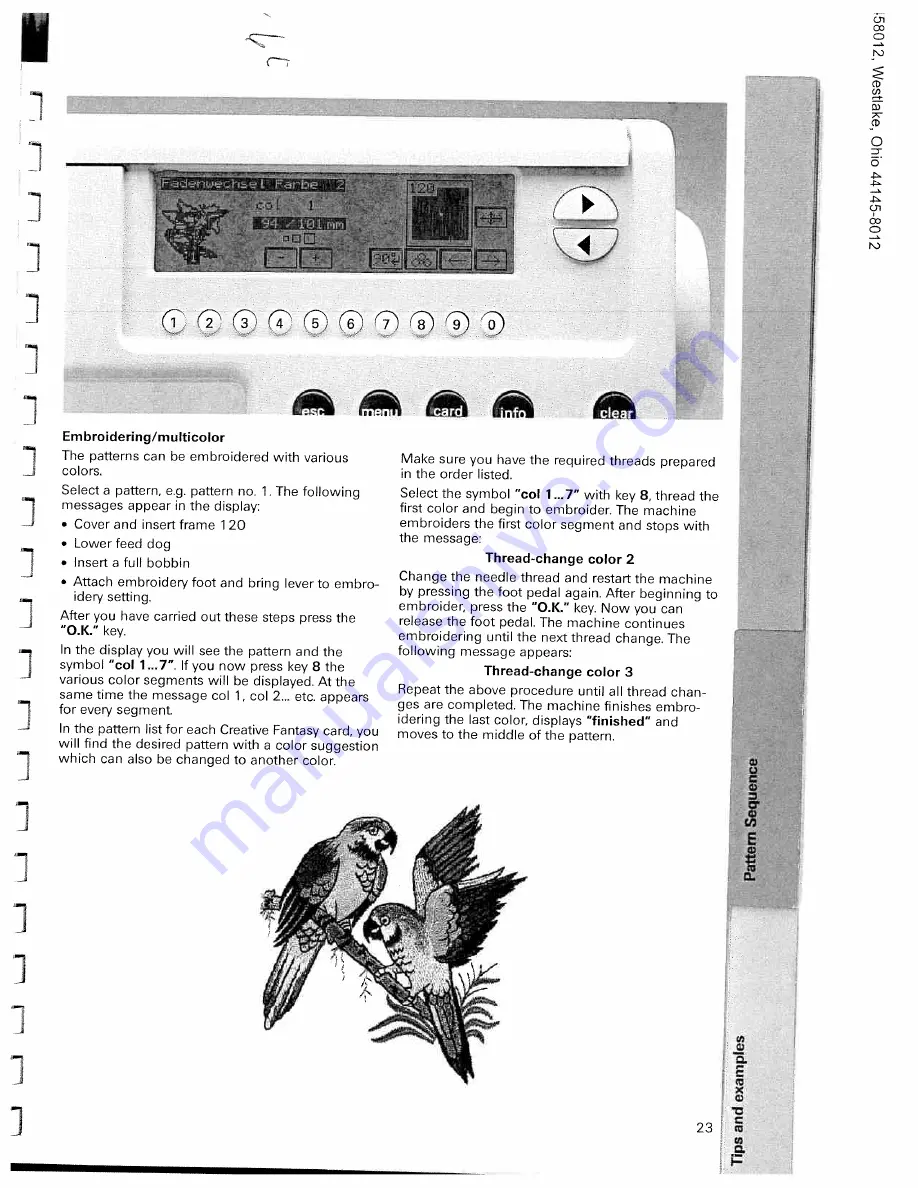 Pfaff creative 7560 Instruction Book Download Page 98