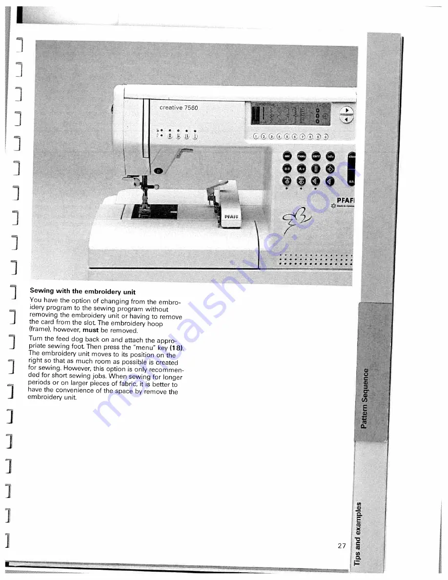 Pfaff creative 7560 Instruction Book Download Page 102