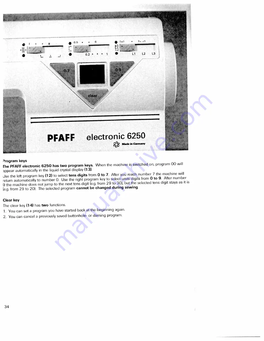 Pfaff electronic 6250 Скачать руководство пользователя страница 38